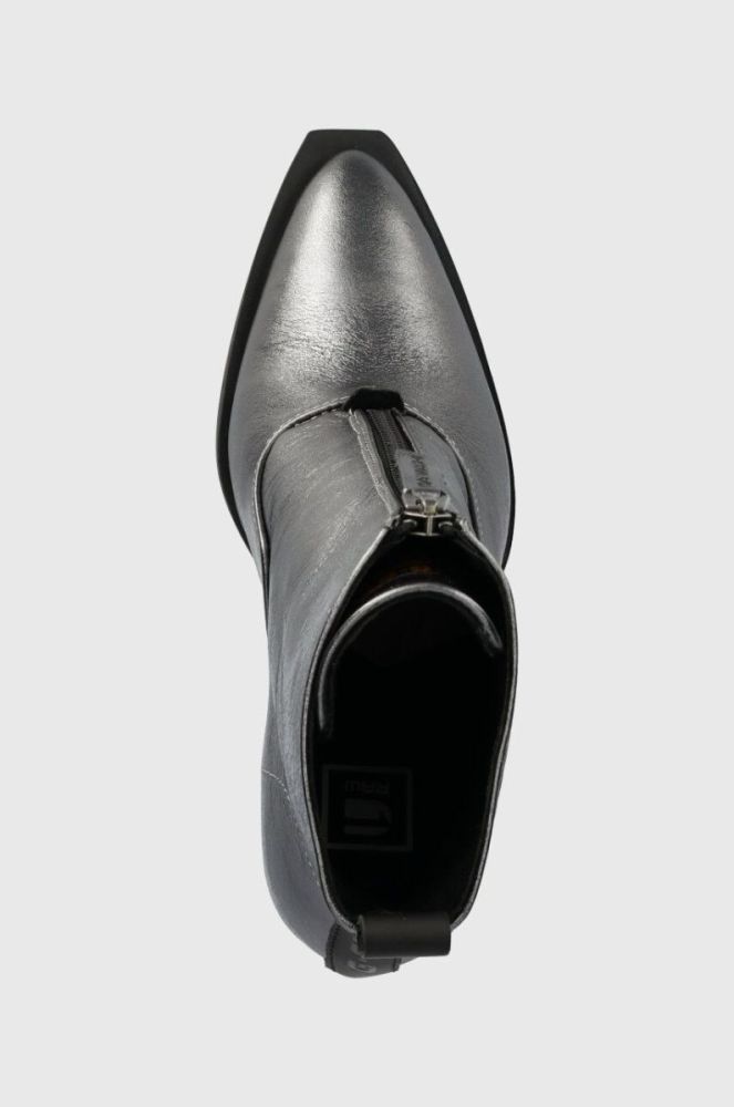 Шкіряні черевики G-Star Raw MYSID MID MET ZIP жіночі колір срібний каблук блок 2341046708.GNMET фото 4