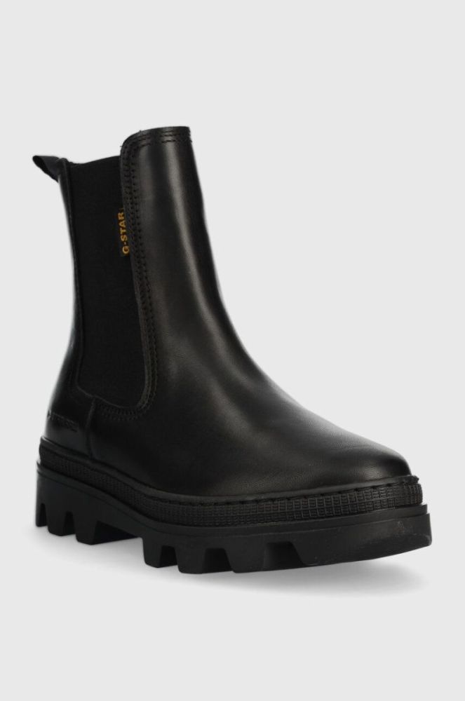 Шкіряні черевики G-Star Raw NOXER CHS LEA жіночі колір чорний на платформі 2241020720.BLK фото 2