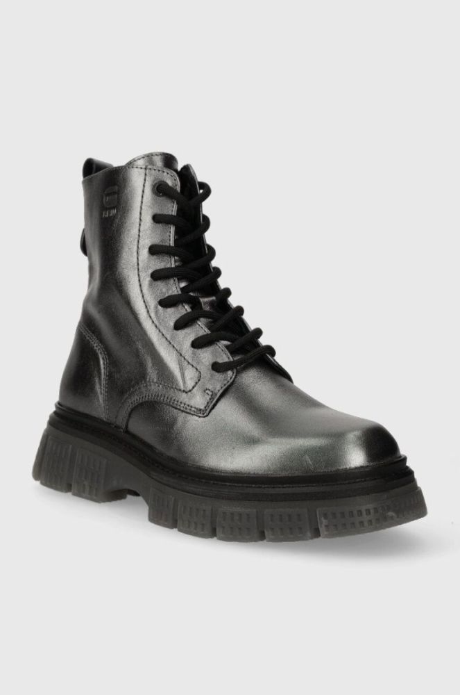 Шкіряні черевики G-Star Raw RADAR HGH MET жіночі колір срібний на плоскому ходу 2341068802.GNMET фото 2