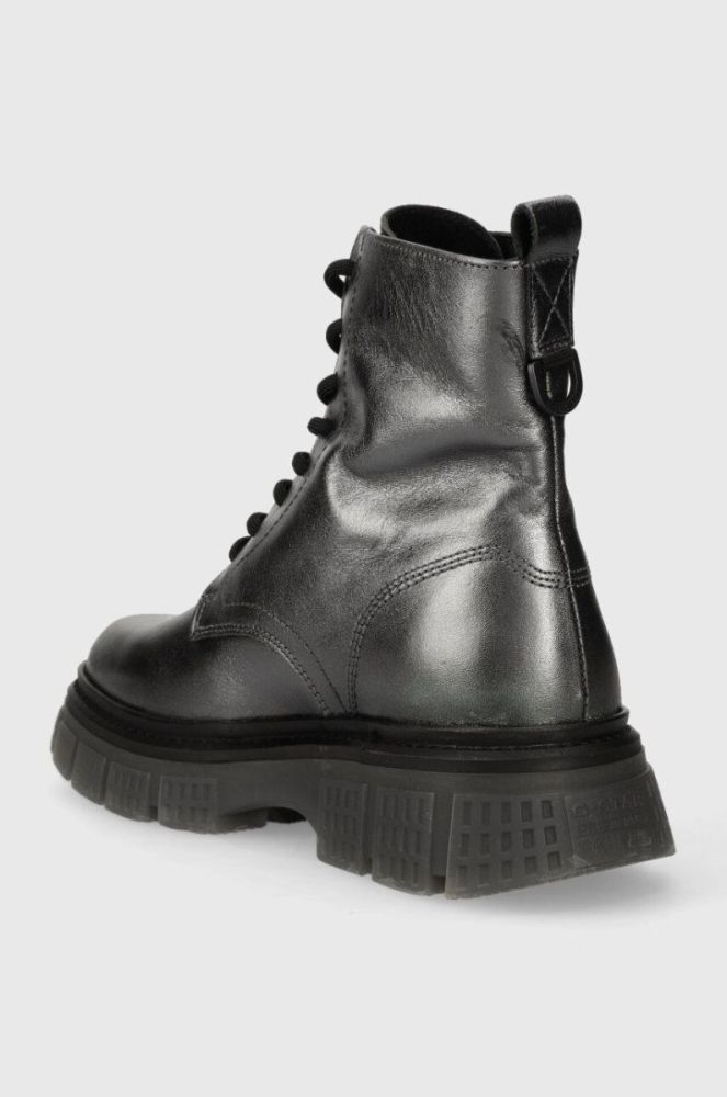 Шкіряні черевики G-Star Raw RADAR HGH MET жіночі колір срібний на плоскому ходу 2341068802.GNMET фото 3