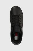 Шкіряні кросівки Tommy Jeans TJW FLATFORM ESS колір чорний EN0EN02426