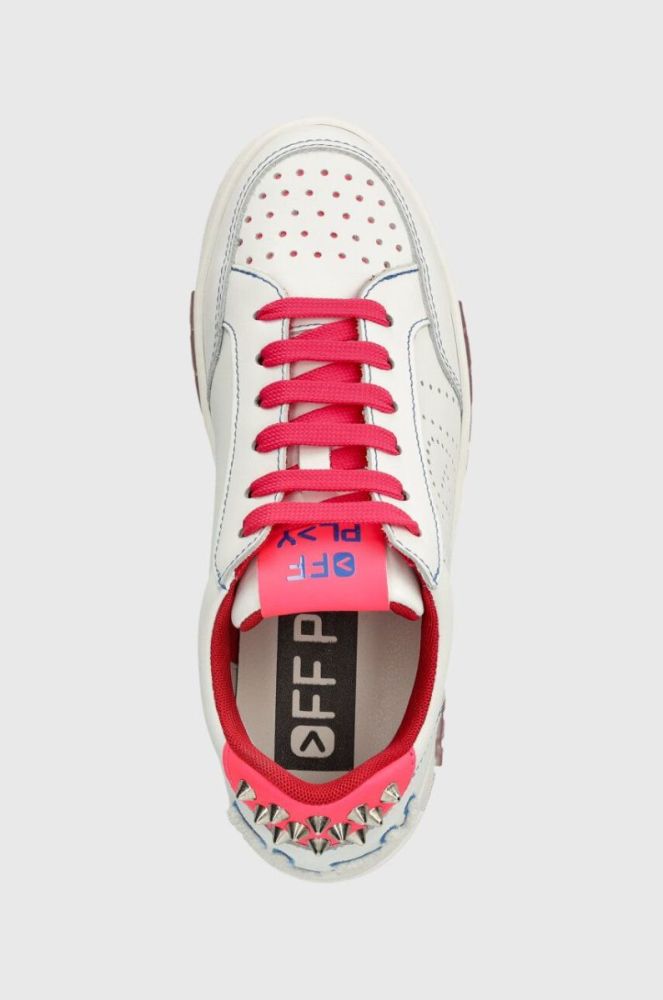Шкіряні кросівки Off Play COMO колір білий COMO 1 WHITE FUXIA STUDS фото 4