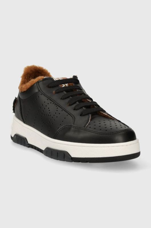 Шкіряні кросівки Off Play COMO колір чорний COMO 1 BLACK, COGNAC фото 2