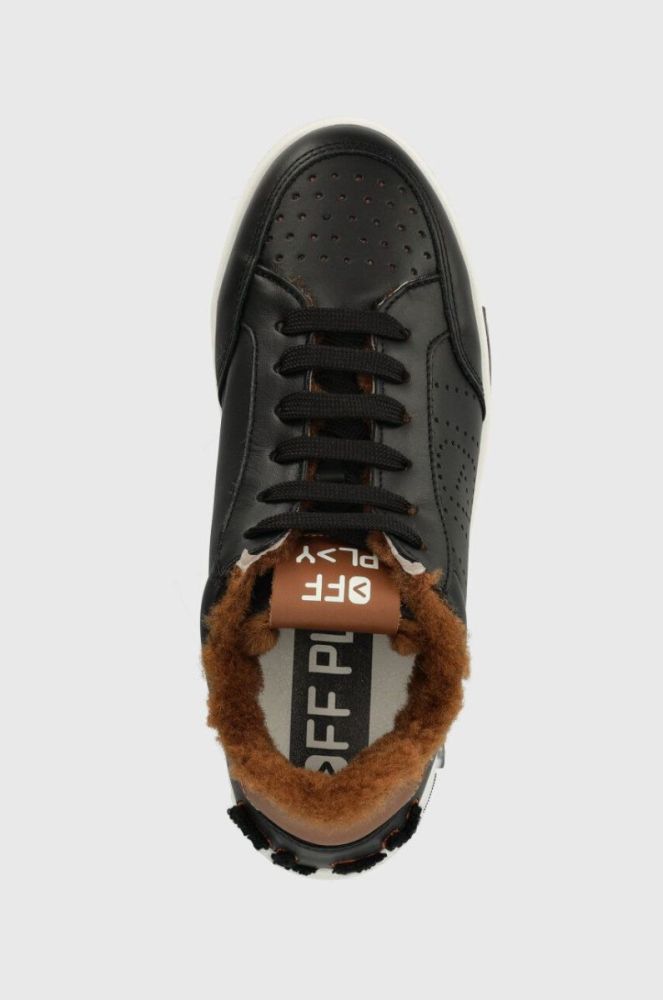 Шкіряні кросівки Off Play COMO колір чорний COMO 1 BLACK, COGNAC фото 4