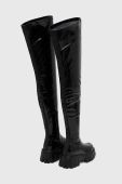 Чоботи Buffalo Lion Overknee жіночі колір чорний на платформі 1220020