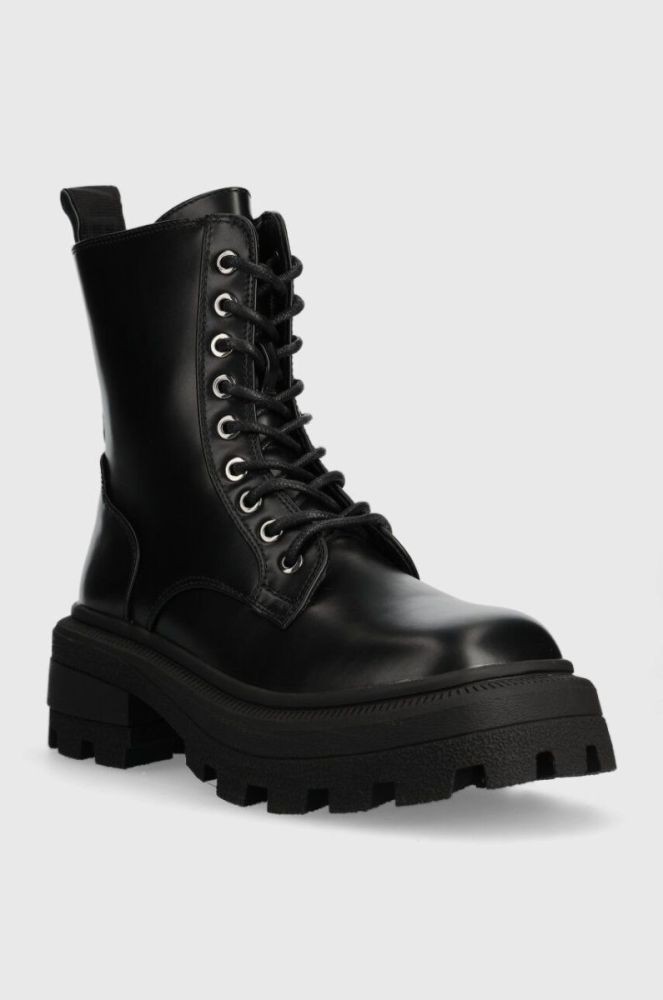 Черевики Buffalo Nabu Lace Up Mid жіночі колір чорний на платформі 1622344 фото 2