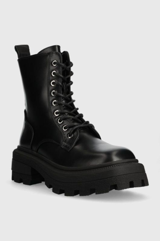 Черевики Buffalo Nabu Lace Up Mid жіночі колір чорний на платформі 1622344 фото 2