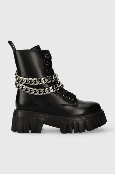 Черевики Buffalo Lion Lace Up T-Chain жіночі колір чорний на платформі злегка утеплена 1622367 Черевики Buffalo Lion Lace Up T-Chain жіночі колір чорний на платформі злегка утеплена 1622367