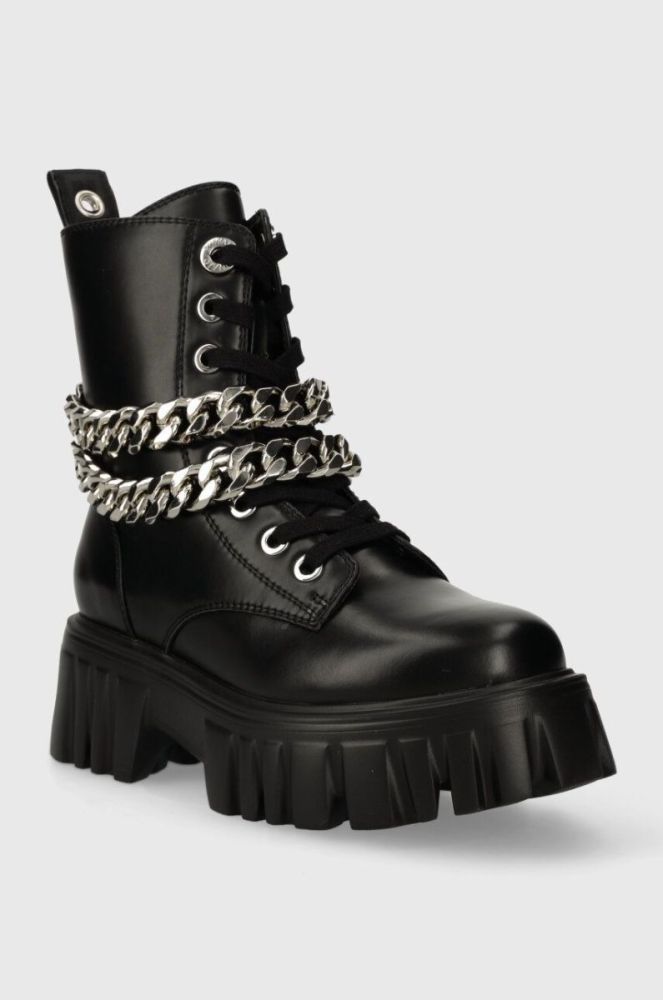 Черевики Buffalo Lion Lace Up T-Chain жіночі колір чорний на платформі злегка утеплена 1622367 фото 2