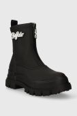 Черевики Buffalo Aspha Rain Zip жіночі колір чорний на плоскому ходу 1622323