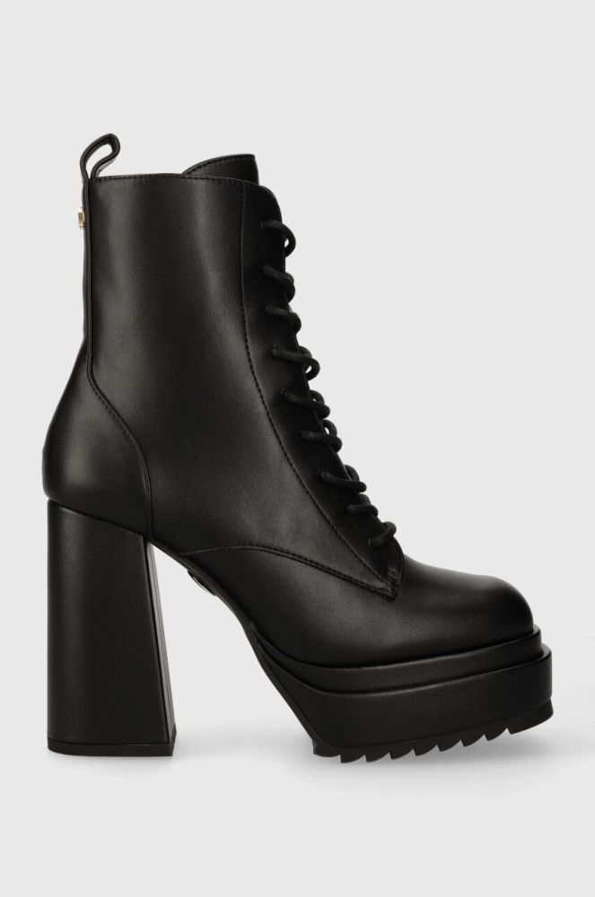 Черевики Buffalo May W Lace Up Boot жіночі колір чорний каблук блок 1220029