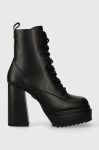 Черевики Buffalo May W Lace Up Boot жіночі колір чорний каблук блок 1220029 Черевики Buffalo May W Lace Up Boot жіночі колір чорний каблук блок 1220029