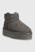 Замшеві чоботи Emu Australia Foy Flatform Micro колір сірий W13073.CHAR Замшеві чоботи Emu Australia Foy Flatform Micro колір сірий W13073.CHAR