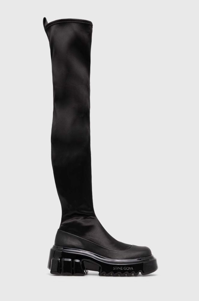 Чоботи Stine Goya Colorado, 1960 Colorado Hybrid Wedge Stretch Boot жіночі колір чорний на платформі SG5463