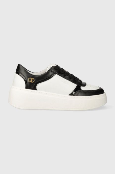 Шкіряні кросівки Twinset колір білий 232TCT180 (3595127)