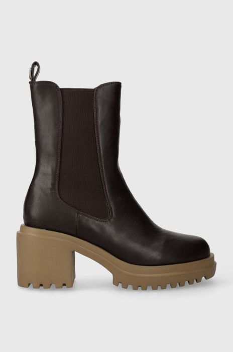 Черевики Twinset жіночі колір коричневий каблук блок 232TCT044 Черевики Twinset жіночі колір коричневий каблук блок 232TCT044