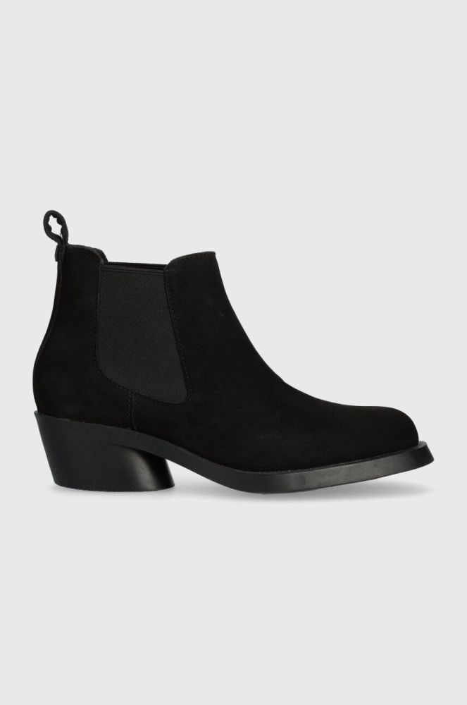 Замшеві черевики Camper Bonnie жіночі колір чорний каблук блок K400717.001