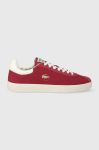 Замшеві кросівки Lacoste Baseshot Premium колір червоний 46SFA0067 Замшеві кросівки Lacoste Baseshot Premium колір червоний 46SFA0067