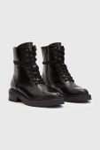 Шкіряні черевики AllSaints Dusty жіночі колір чорний на плоскому ходу WF0048Z Шкіряні черевики AllSaints Dusty жіночі колір чорний на плоскому ходу WF0048Z