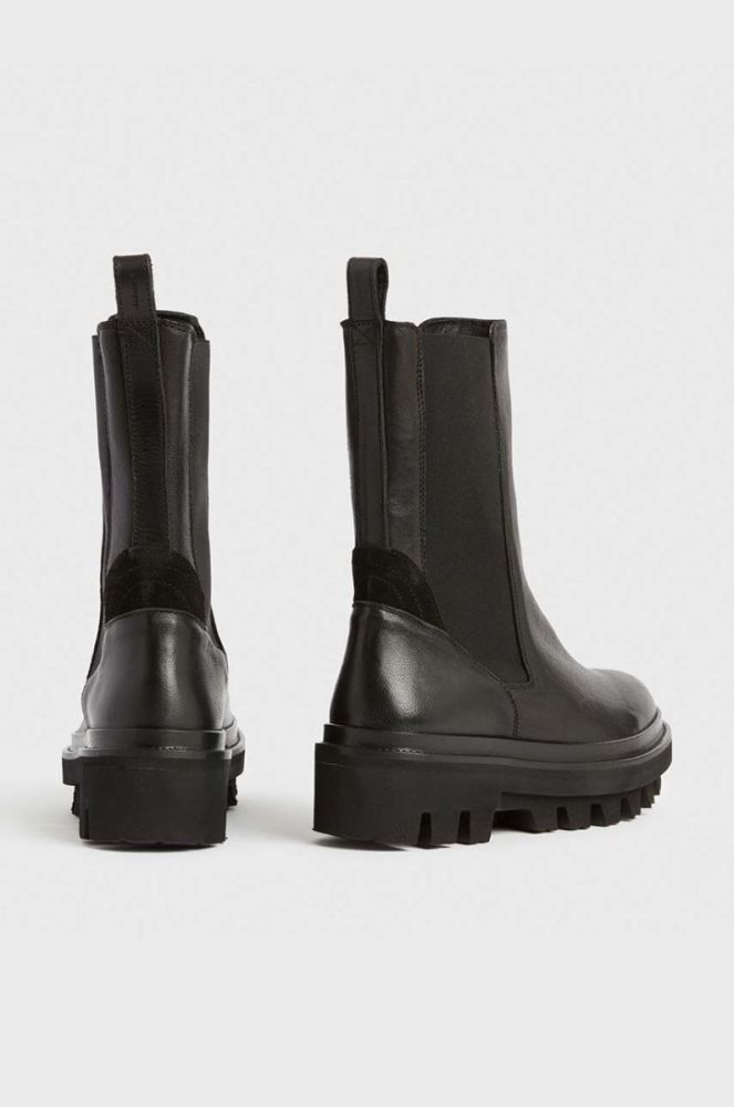Шкіряні черевики AllSaints Billie жіночі колір чорний на плоскому ходу WF033V фото 3