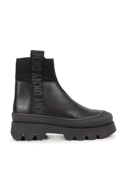 Дитячі шкіряні черевики Dkny колір чорний (3638804) фото 2