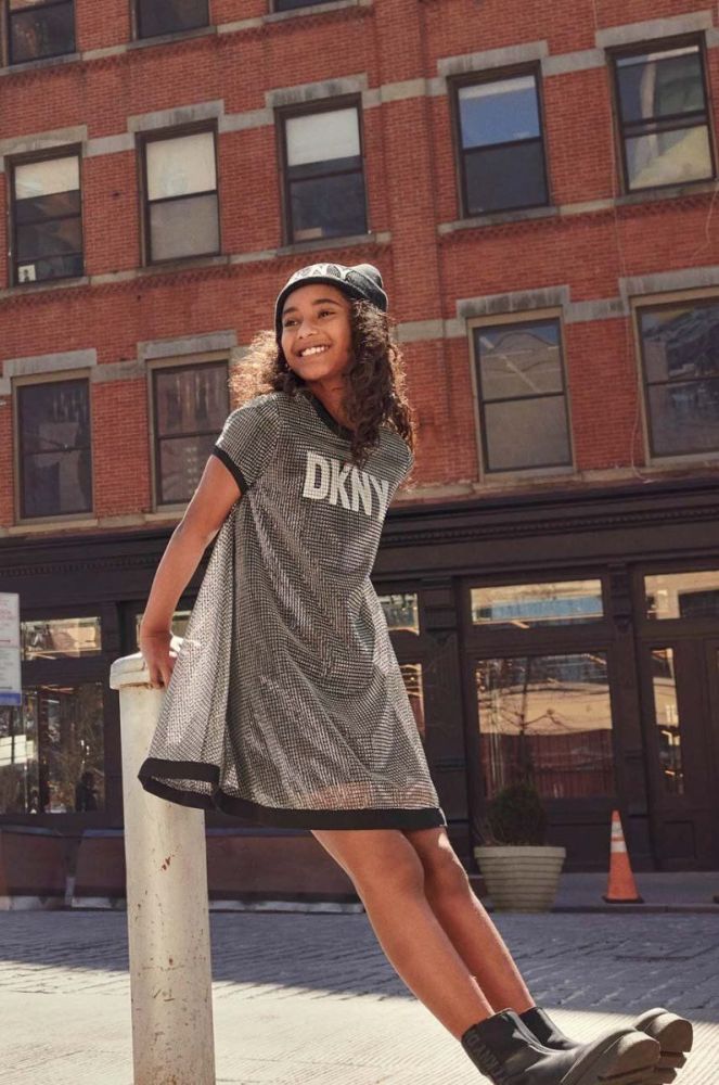 Дитячі шкіряні черевики Dkny колір чорний (3638804) фото 7