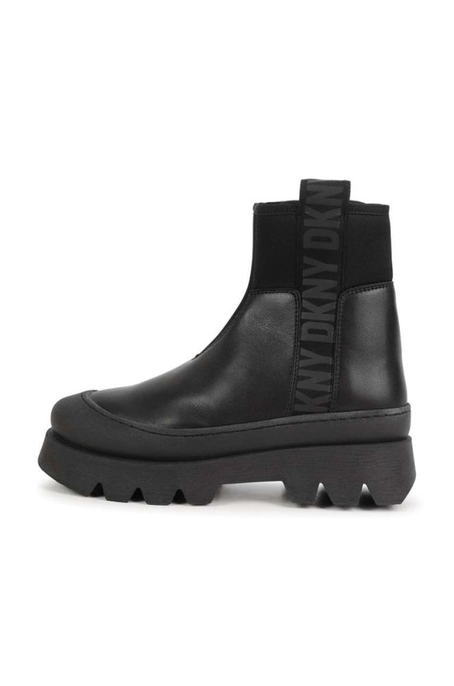 Дитячі шкіряні черевики Dkny колір чорний (3638804) фото 4