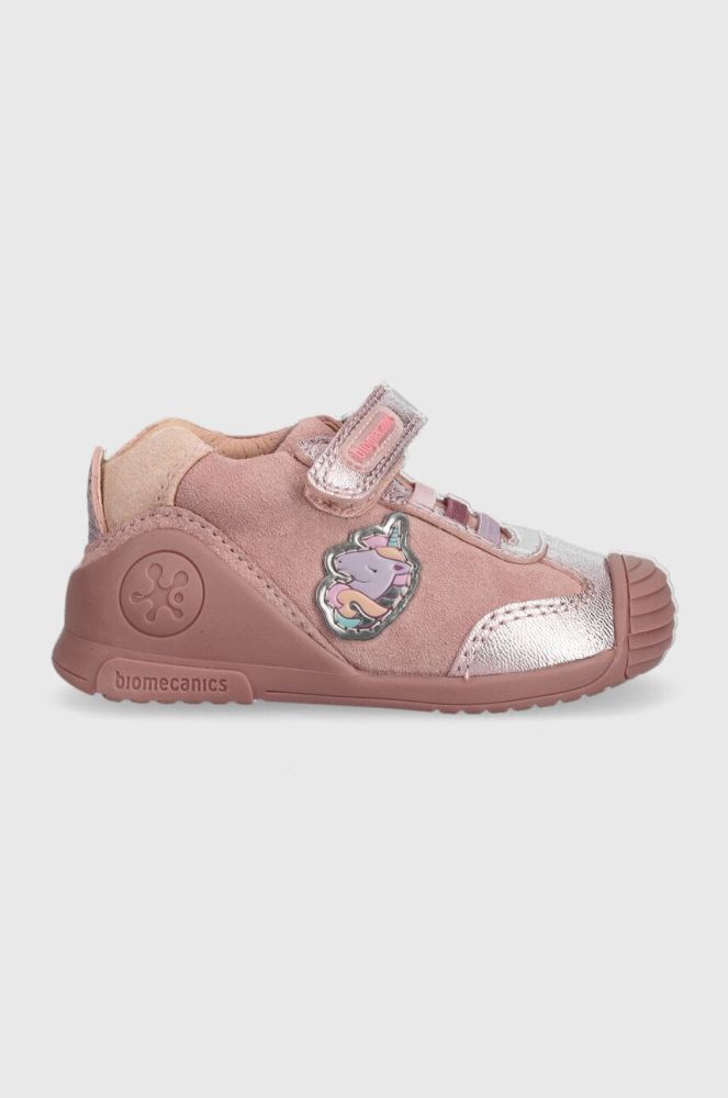 Дитячі шкіряні туфлі Biomecanics колір рожевий (3397932)