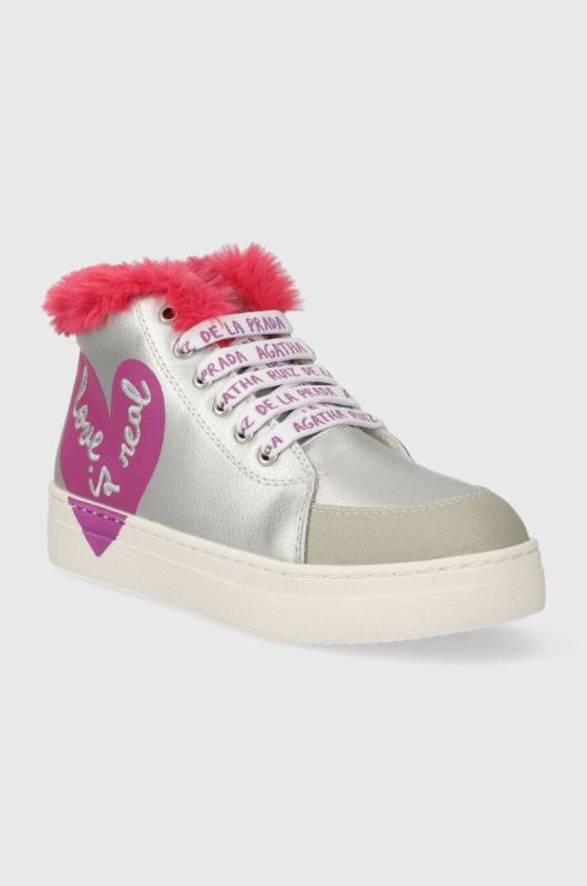 Дитячі зимові черевики Agatha Ruiz de la Prada колір срібний (3497004) фото 2