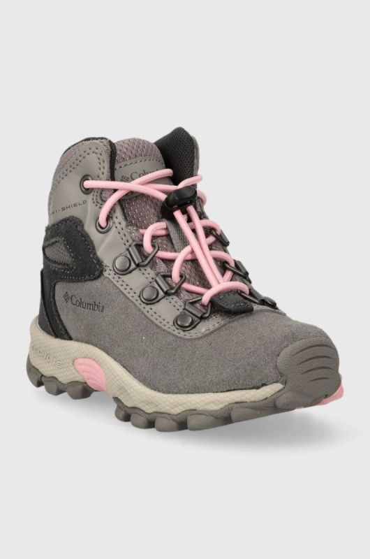 Дитячі шкіряні кросівки Columbia YOUTH NEWTON RIDGE AMPED колір сірий фото 2
