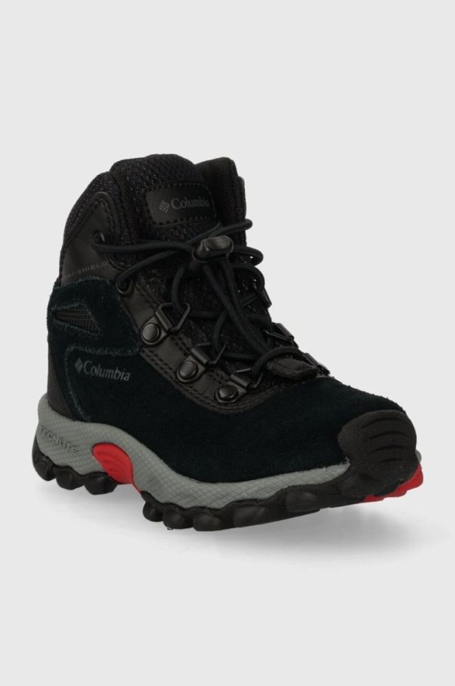 Дитячі шкіряні кросівки Columbia YOUTH NEWTON RIDGE AMPED колір чорний фото 2