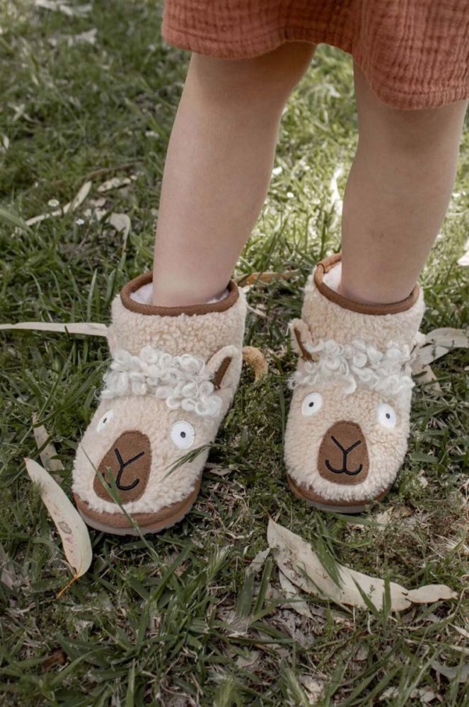 Дитячі зимові черевики Emu Australia Llama Mini колір бежевий фото 7