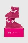 Дитячі замшеві зимові черевики Emu Australia x Barbie, Wallaby Mini Play колір рожевий Дитячі замшеві зимові черевики Emu Australia x Barbie, Wallaby Mini Play колір рожевий