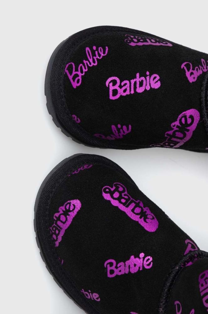 Дитячі замшеві чоботи Emu Australia Barbie? Wallaby Print Lo колір чорний фото 4