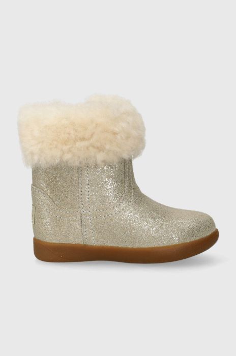 Дитячі шкіряні чоботи UGG T JORIE II METALLIC колір золотий