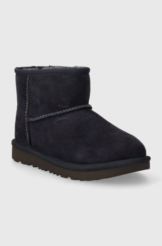 Дитячі замшеві чоботи UGG KIDS CLASSIC MINI II колір синій фото 2