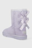 Дитячі замшеві чоботи UGG K BAILEY BOW II колір фіолетовий