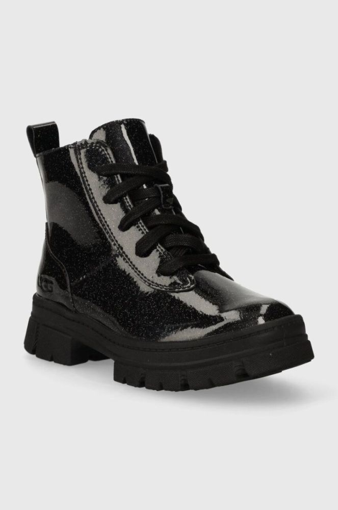 Дитячі черевики UGG K ASHTON LACE UPLITTER колір чорний фото 2