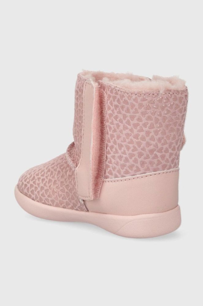 Дитячі шкіряні чоботи UGG T KEELANEL HEARTS колір рожевий фото 3