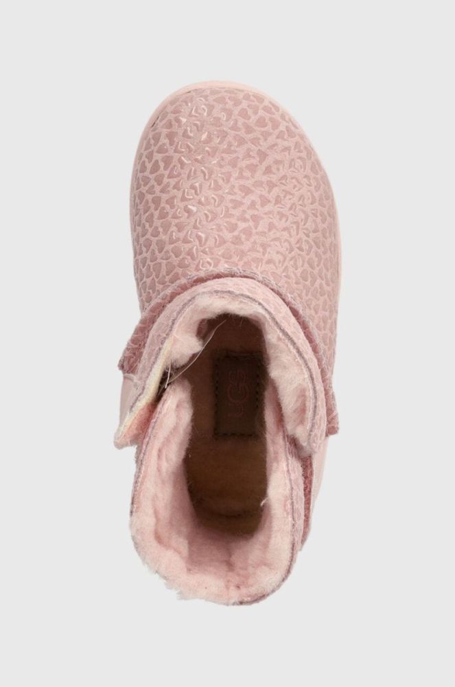 Дитячі шкіряні чоботи UGG T KEELANEL HEARTS колір рожевий фото 4