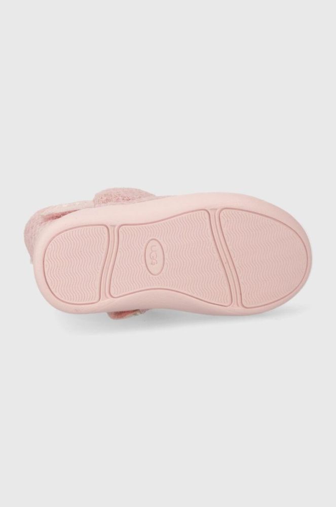 Дитячі шкіряні чоботи UGG T KEELANEL HEARTS колір рожевий фото 5