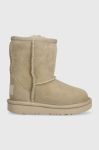Дитячі замшеві чоботи UGG T CLASSIC II колір бежевий Дитячі замшеві чоботи UGG T CLASSIC II колір бежевий