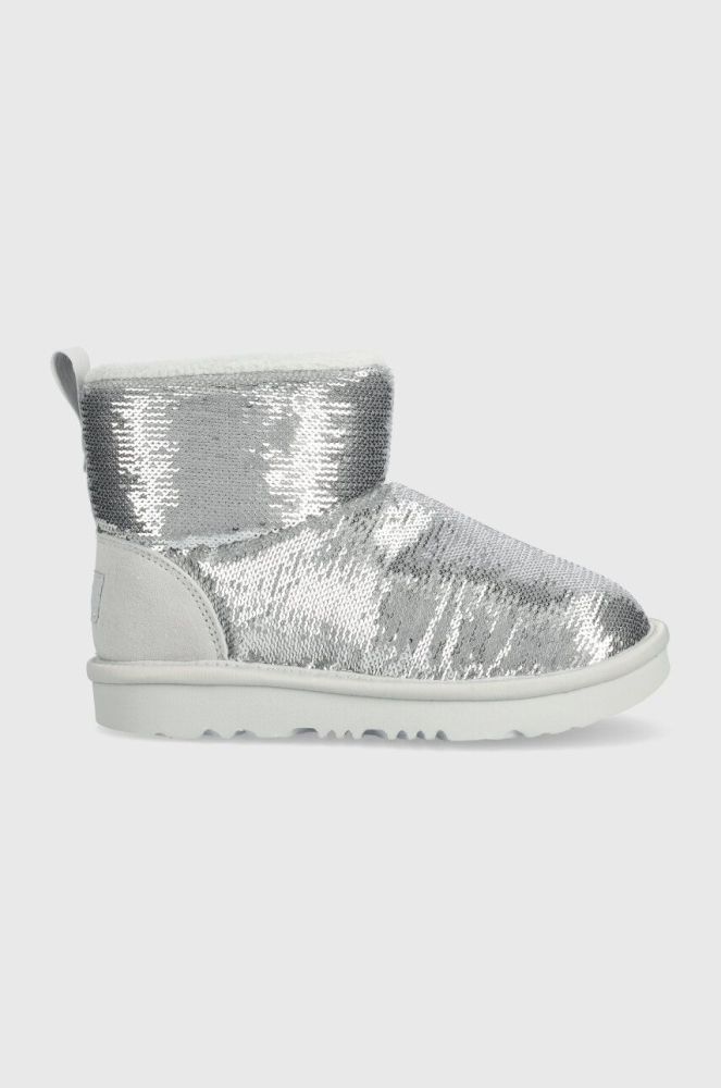 Дитячі чоботи UGG KIDS CLASSIC MINI MIRROR BALL колір срібний