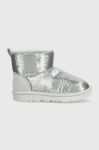 Дитячі чоботи UGG KIDS CLASSIC MINI MIRROR BALL колір срібний Дитячі чоботи UGG KIDS CLASSIC MINI MIRROR BALL колір срібний