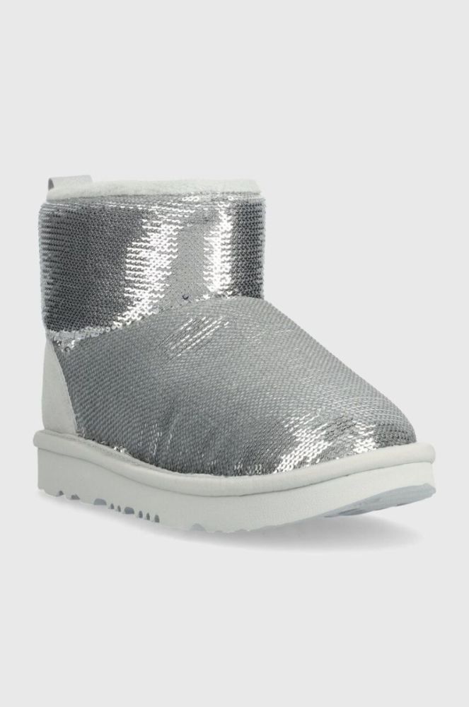 Дитячі чоботи UGG KIDS CLASSIC MINI MIRROR BALL колір срібний фото 2