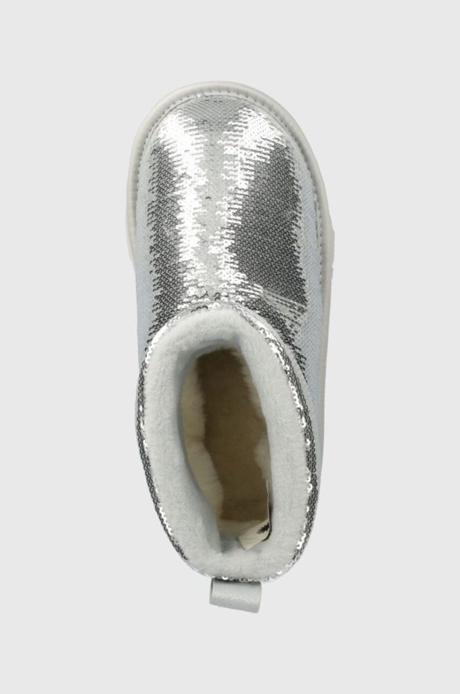 Дитячі чоботи UGG KIDS CLASSIC MINI MIRROR BALL колір срібний фото 4