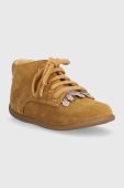 Дитячі замшеві туфлі Pom D'api колір коричневий (3486164)