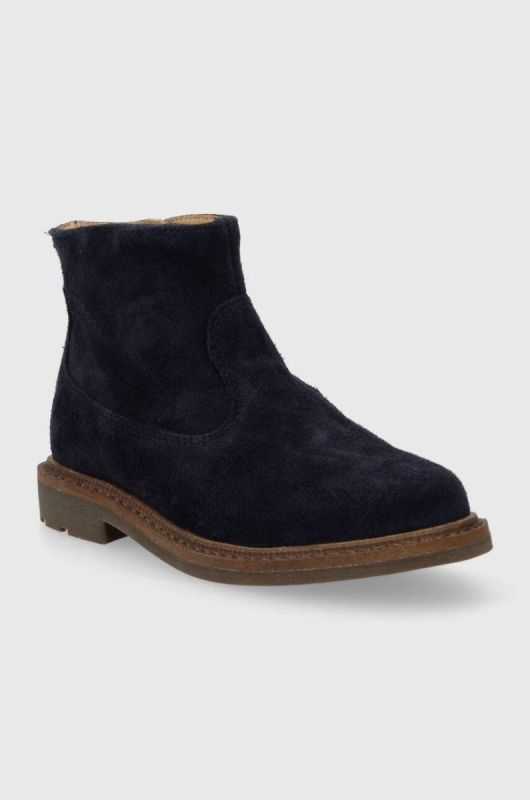 Дитячі замшеві черевики Pom D'api SISTER BOOTS колір синій (3535860) фото 2