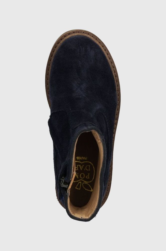 Дитячі замшеві черевики Pom D'api SISTER BOOTS колір синій (3535860) фото 4