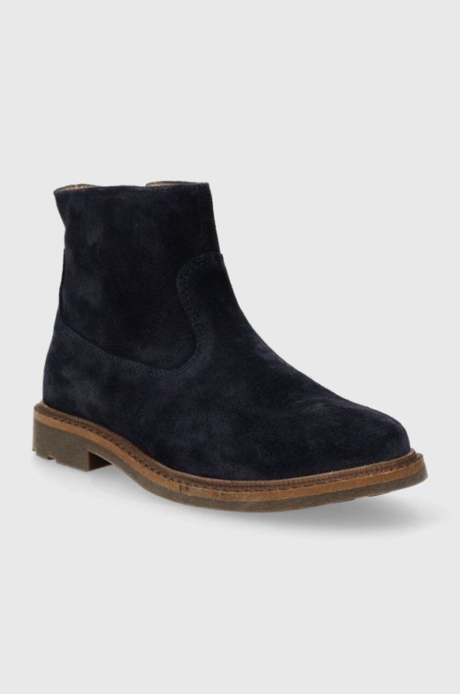 Дитячі замшеві черевики Pom D'api SISTER BOOTS колір синій (3535773) фото 2